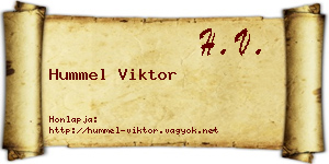 Hummel Viktor névjegykártya